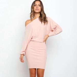 Petal & Pup Blush One-Shoulder Dress